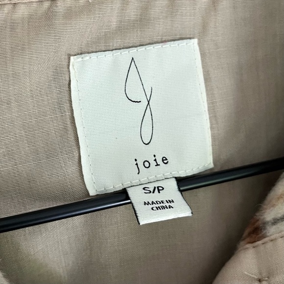 Joie Wool Women’s Button Front Pockets Plaid Jacket Shacket Tan Brown Size Small - Picture 7 of 9